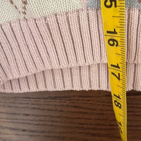 Brandy Melville Pastel Pink & Blue Argyle Sweater Vest Y2K Easter Coquette Fairy - Picture 8 of 8